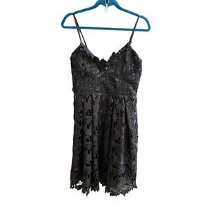 Romeo & Juliet Couture Dress Blue Black Embroidery Dress NEW $240 Size Large